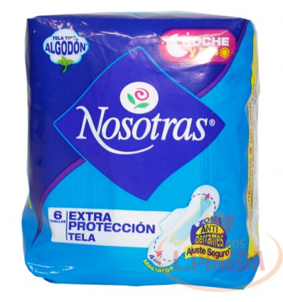 Toallas Nosotras Extra Protexion Tela Dias Y Noche X 6