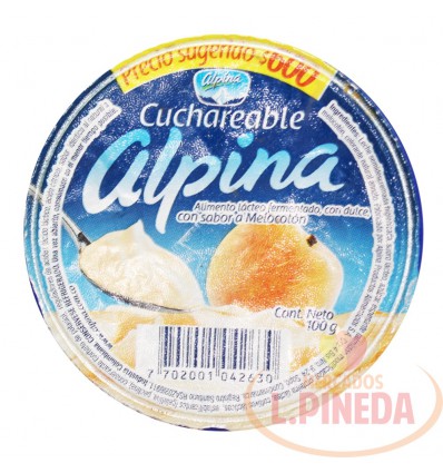 Yogurt Alpina Cuchariable X 100 G Melocoton
